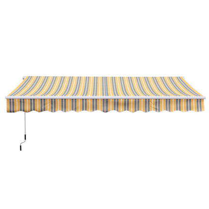 Ausziehbares Sonnenzelt, 3,5X2,5M, gelb/grau, UV-Schutz