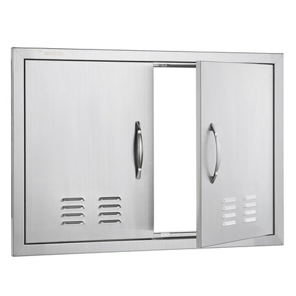 BBQ Access Door, Double 30x21 In Stainless Steel, Vented