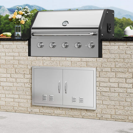 BBQ Access Door, Double Stainless Steel 36x21 in, Vented