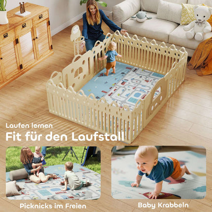 Tapis d'éveil pour bébé, motif animaux, en mousse, 1,5 cm d'épaisseur, antidérapant