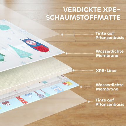 Tapis d'éveil pour bébé, motif animaux, en mousse, 1,5 cm d'épaisseur, antidérapant
