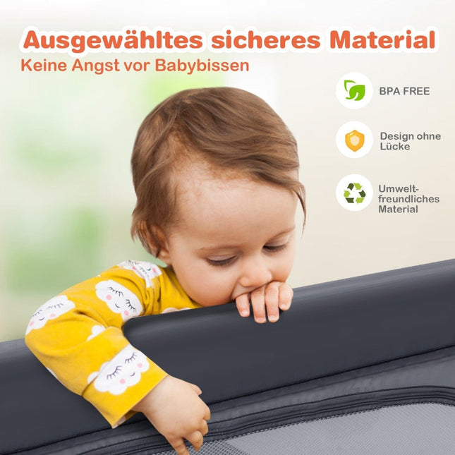 Baby-Laufstall 120x120 cm mit 50 Bällen, atmungsaktives Netz