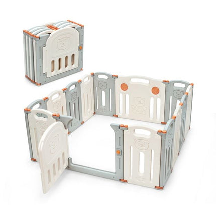 Parc pour bébé, barrière de jeu pliable en PEHD à 14 panneaux