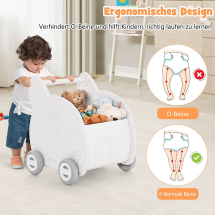 Baby Lauflernwagen 4-Rad Elefantenform, Weiß, HDPE