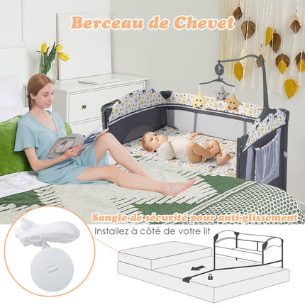 Reisebett 5-in-1, Matratze, Wickeltisch