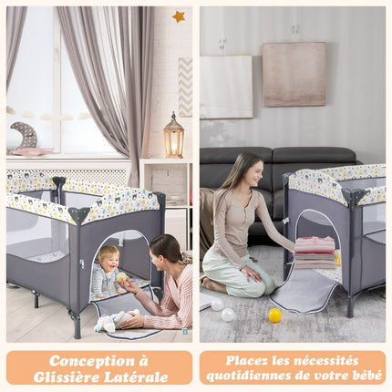 Reisebett 5-in-1, Matratze, Wickeltisch