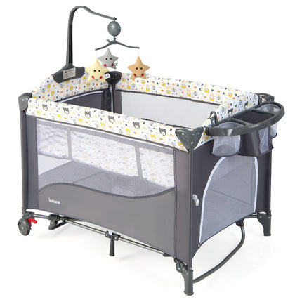 Reisebett 5-in-1, Matratze, Wickeltisch