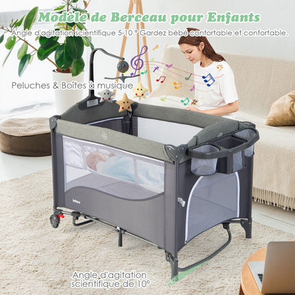 Reisebett 5-in-1 mit Matratze, Wickeltisch
