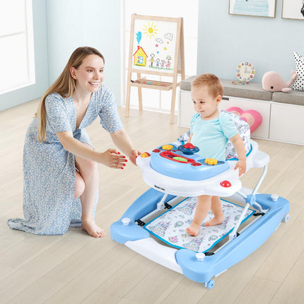 Trotteur pour bébé 6 en 1, pliable, hauteur réglable, plateau musical