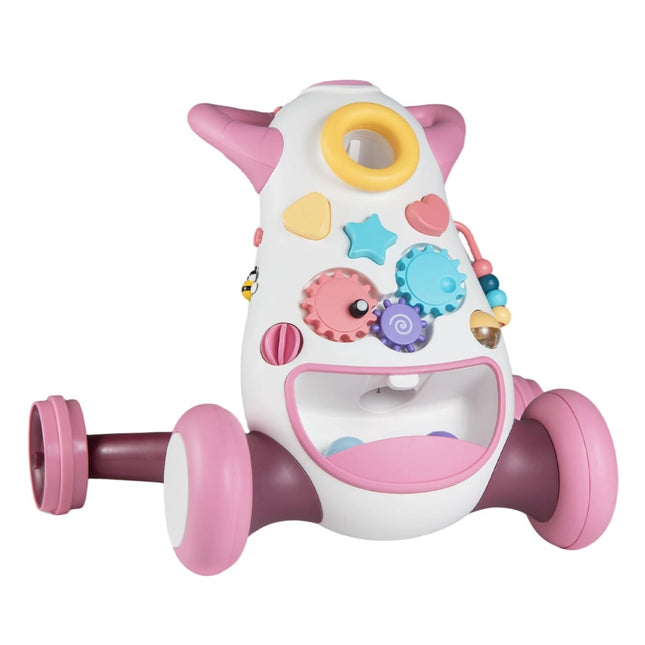 Trotteur pour bébé avec musique et lumières, jeux Montessori, rose