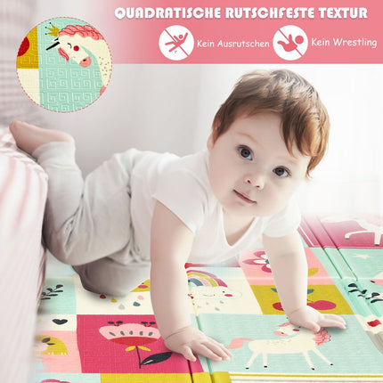 Couverture rampante pour bébé, tapis de jeu pliable, tapis de jeu double face rouge