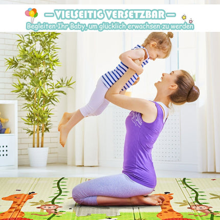 Tapis rampant pour bébé, tapis de jeu pliable, tapis de jeu double face, vert