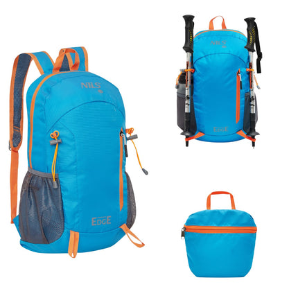 Sac à dos 22 L, bord bleu, matériau durable