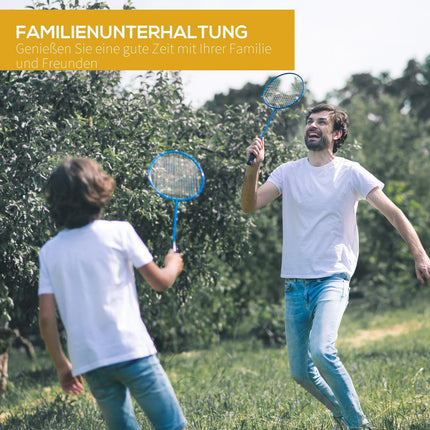 Tragbares Badmintonnetz-Set mit 4 Schlägern, für den Außenbereich