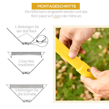 Tragbares Badmintonnetz-Set mit 4 Schlägern, für den Außenbereich