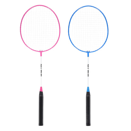 Badmintonschläger-Set – Stahl, 2 Schläger + Federball