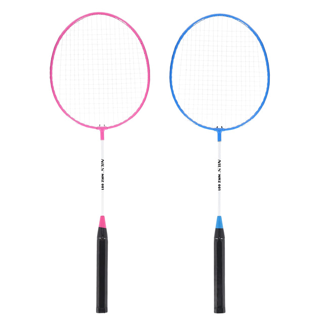 Badmintonschläger-Set – Stahl, 2 Schläger + Federball