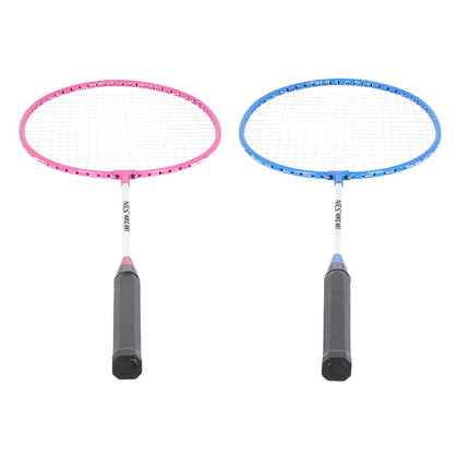 Badmintonschläger-Set – Stahl, 2 Schläger + Federball