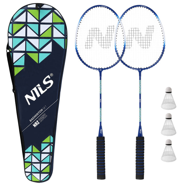 Ensemble de badminton - 2 raquettes en aluminium, 3 volants, housse