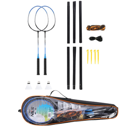 Badminton-Set – 2 Schläger, 3 Federbälle, Netzbezug
