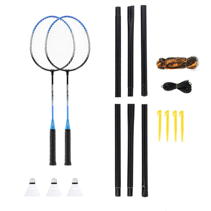 Badminton-Set – 2 Schläger, 3 Federbälle, Netzbezug