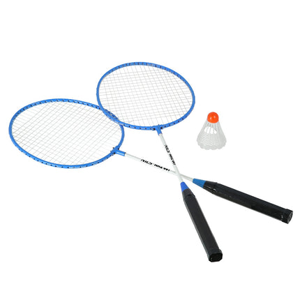 Ensemble de badminton - 2 raquettes, bleu, volants inclus