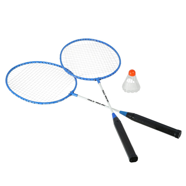Ensemble de badminton - 2 raquettes, bleu, volants inclus
