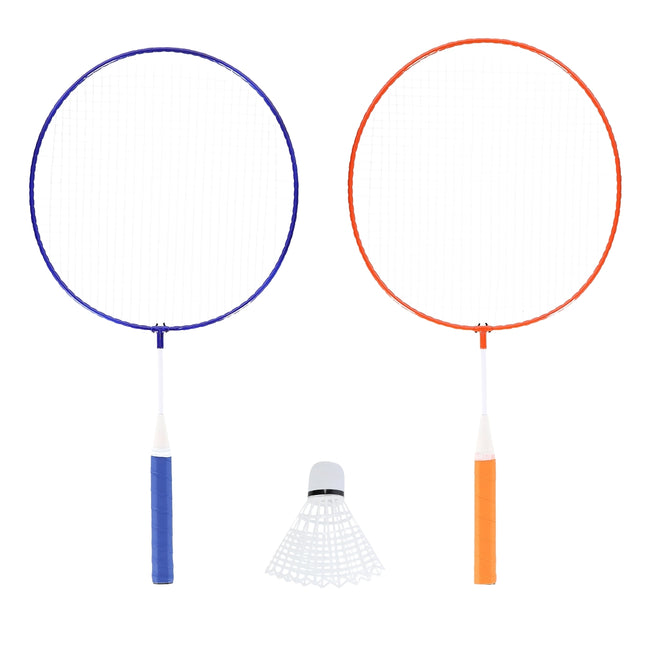 Ensemble de badminton - 2 raquettes, volants junior, acier