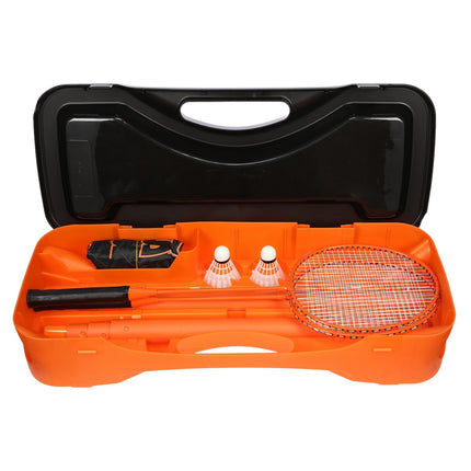 Badminton-Set mit 2 Schlägern, 2 Federbällen, Netz & Tasche