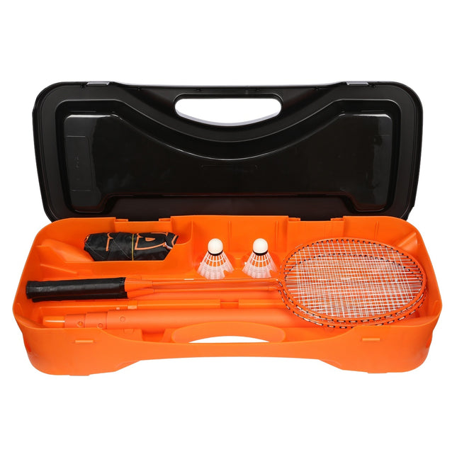 Badminton-Set mit 2 Schlägern, 2 Federbällen, Netz & Tasche
