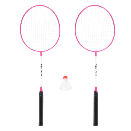 Ensemble de badminton avec 2 raquettes, rose + volants