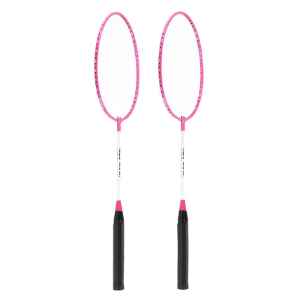 Ensemble de badminton avec 2 raquettes, rose + volants