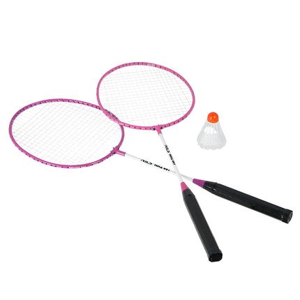 Ensemble de badminton avec 2 raquettes, rose + volants