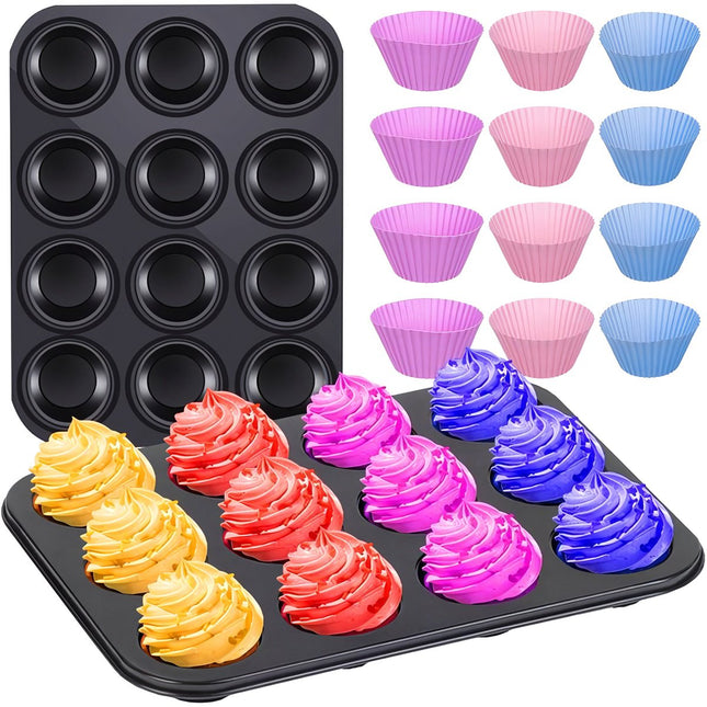Plaque de cuisson + 12 moules en silicone
