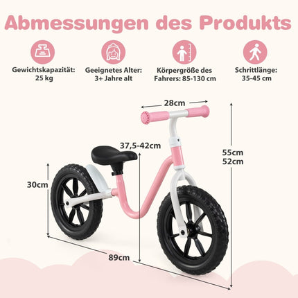 Laufrad, verstellbarer Sitz & Lenker, 12-Zoll-Räder