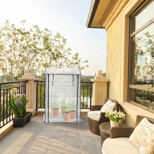 Serre de balcon avec 4 étagères