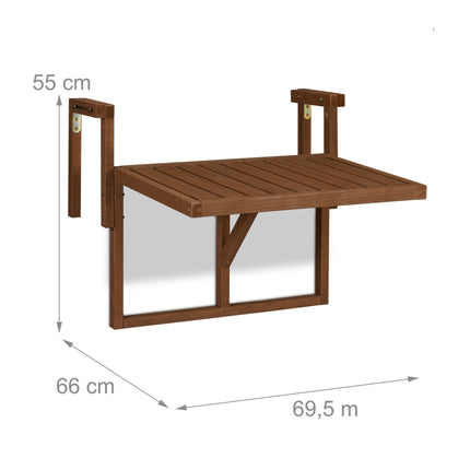 Table de balcon suspendue en bois