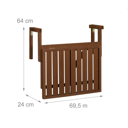 Table de balcon suspendue en bois