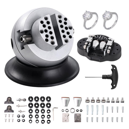Ball Vise, 3 in, 360 Rotating, 70-Piece Kit