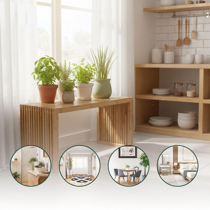 Bambusbank – Minimalistisches, rückenloses, kompaktes Design