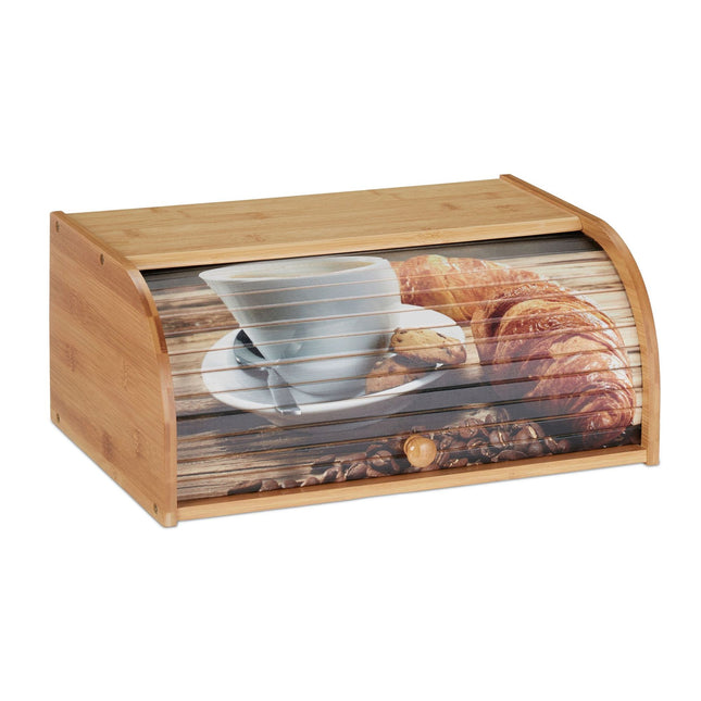 Boîte à pain en bambou avec couvercle à enroulement