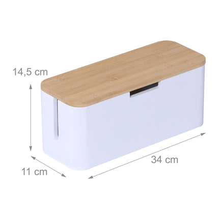 Bambus-Kabelbox – Für 6-fach-Steckerleiste, Magnetdeckel