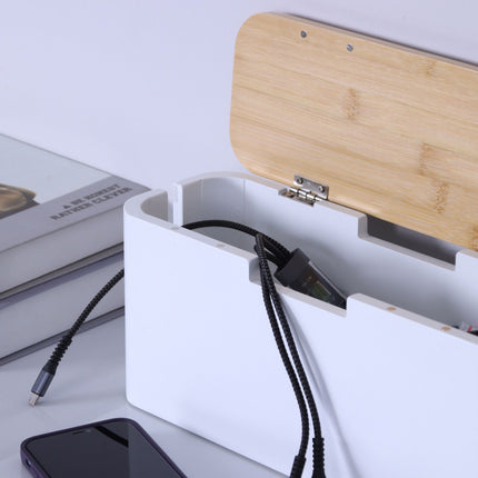 Bambus-Kabelbox – Für 6-fach-Steckerleiste, Magnetdeckel