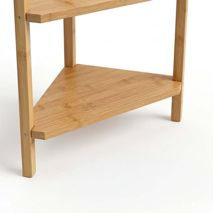 Bamboo Corner Shelf with 4 Triangular Shelves, Natural, 80 x 46 x 25 cm