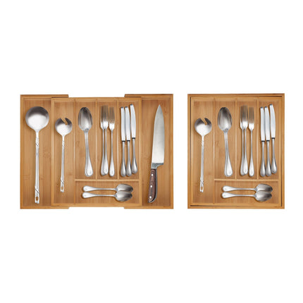 Besteckkasten aus Bambus, verstellbarer Schubladenorganizer