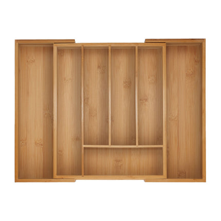 Besteckkasten aus Bambus, verstellbarer Schubladenorganizer