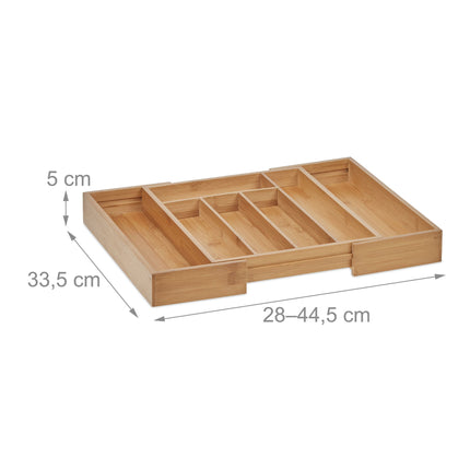 Besteckkasten aus Bambus, verstellbarer Schubladenorganizer