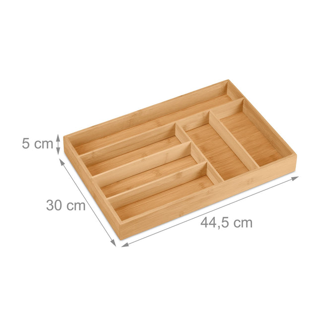 Range-couverts en bambou à 6 compartiments