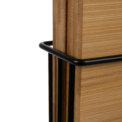 Ensemble de planches à découper en bambou avec support - 4 pièces