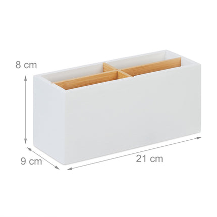 Organiseur de bureau en bambou avec 4 compartiments